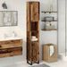 Armoire de salle de bain vieux bois 30x30x190cm bois ingénierie - Photo n°3