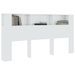 Armoire de tête de lit Blanc brillant 200x18,5x104,5 cm - Photo n°6