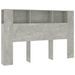 Armoire de tête de lit Gris béton 160x18,5x104,5 cm - Photo n°2