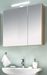 Armoire de toilette 2 portes mélaminé blanc et chêne clair avec miroir Payne - Photo n°4
