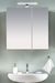 Armoire de toilette 2 portes mélaminé blanc et chêne clair avec miroir Payne - Photo n°5