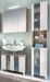 Armoire de toilette 2 portes mélaminé blanc et chêne clair avec miroir Payne - Photo n°7