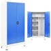 Armoire de vestiaire 2 portes Métal 90x40x180 cm Gris et bleu - Photo n°1