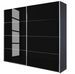 Armoire design 2 portes coulissantes verre teinté noir et gris anthracite Luxia - Photo n°1