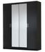 Armoire design de chambre 4 portes battantes bois laqué noir Turin 181 cm - Photo n°1