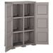 Armoire en plastique 79x43x125 cm Design de bois Gris - Photo n°4