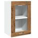 Armoire en verre suspendue vieux bois 40x31x60 cm - Photo n°2