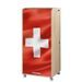 Armoire informatique mobile chêne clair ORGA 140 cm – Bureau compact avec rideau, tiroirs et rangements - Photo n°1