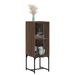 Armoire latérale avec porte en verre chêne marron 35x37x100 cm - Photo n°5