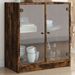 Armoire latérale avec portes en verre chêne fumé 68x37x75,5 cm - Photo n°2