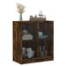 Armoire latérale avec portes en verre chêne fumé 68x37x75,5 cm - Photo n°4