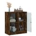 Armoire latérale avec portes en verre chêne fumé 68x37x75,5 cm - Photo n°5