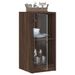 Armoire latérale avec portes en verre chêne marron 35x37x75,5cm - Photo n°5