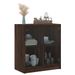 Armoire latérale avec portes en verre chêne marron 68x37x75,5cm - Photo n°4