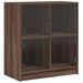 Armoire latérale avec portes en verre chêne marron 68x37x75,5cm - Photo n°1