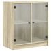 Armoire latérale avec portes en verre chêne sonoma 68x37x75,5cm - Photo n°1