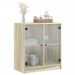 Armoire latérale avec portes en verre chêne sonoma 68x37x75,5cm - Photo n°4