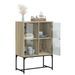 Armoire latérale avec portes en verre chêne sonoma 69x37x100 cm - Photo n°5