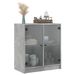 Armoire latérale avec portes en verre gris béton 68x37x75,5 cm - Photo n°4