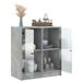 Armoire latérale avec portes en verre gris béton 68x37x75,5 cm - Photo n°5