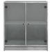 Armoire latérale avec portes en verre gris béton 68x37x75,5 cm - Photo n°6