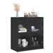 Armoire latérale avec portes en verre noir 68x37x75,5 cm - Photo n°4