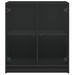 Armoire latérale avec portes en verre noir 68x37x75,5 cm - Photo n°6