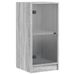 Armoire latérale avec portes en verre sonoma gris 35x37x75,5 cm - Photo n°1