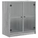 Armoire latérale avec portes en verre sonoma gris 68x37x75,5 cm - Photo n°1