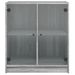 Armoire latérale avec portes en verre sonoma gris 68x37x75,5 cm - Photo n°6