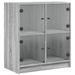 Armoire latérale avec portes en verre sonoma gris 68x37x75,5 cm - Photo n°1