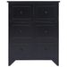 Armoire latérale et 6 tiroirs Noir 60x30x75 cm Bois Paulownia 2 - Photo n°1