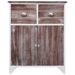 Armoire latérale Marron et blanc 60x30x75 cm Bois de Paulownia - Photo n°1