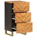 Armoire latérale marron et noir 40x33,5x75 cm bois de manguier - Photo n°3