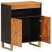 Armoire latérale marron et noir 60x33,5x75 cm bois de manguier - Photo n°3