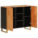 Armoire latérale marron et noir 90x33,5x75 cm bois de manguier - Photo n°3