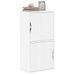 Armoire latérale ODDA blanc 40x24x79 cm bois massif pin - Photo n°1