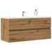 Armoire lavabo chêne artisanal 100x38,5x45 cm bois d'ingénierie - Photo n°1