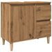 Armoire lavabo chêne artisanal 65x33x60 cm bois d'ingénierie - Photo n°2