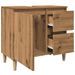 Armoire lavabo chêne artisanal 65x33x60 cm bois d'ingénierie - Photo n°5