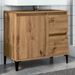 Armoire lavabo chêne artisanal 65x33x60 cm bois d'ingénierie - Photo n°1