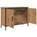 Armoire lavabo chêne artisanal 80x30x60 cm bois d'ingénierie - Photo n°8