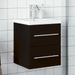 Armoire lavabo de salle de bain avec bassin intégré noir - Photo n°2