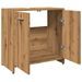 Armoire lavabo de salle de bain chêne artisanal 60x33x60 cm - Photo n°6