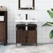 Armoire lavabo de salle de bain chêne marron 60x30x60 cm - Photo n°3