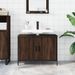 Armoire lavabo de salle de bain chêne marron 80x30x60 cm - Photo n°3