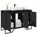 Armoire lavabo de salle de bain noir 91x35x60 cm - Photo n°1