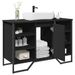 Armoire lavabo de salle de bain noir 91x35x60 cm - Photo n°1