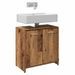 Armoire lavabo de salle de bain vieux bois 60x33x60 cm - Photo n°1