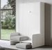 Armoire lit 140x190 cm avec canapé et colonne de rangement bois blanc Kanto - Photo n°15